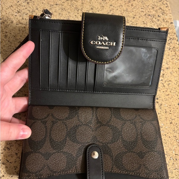 Coach Leopard Print Wristlet in Brown and Black - Picture 6 of 7